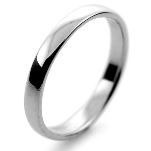 Slight or Soft Court Light -  2.5mm Platinum Wedding Ring 